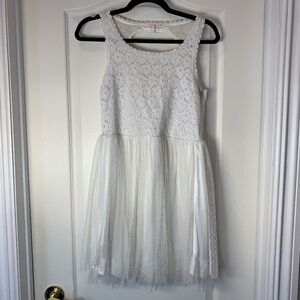 White Lace‎ Tulle Fairy Dress Cottagecore Bridal Shower Graduation Dress M
